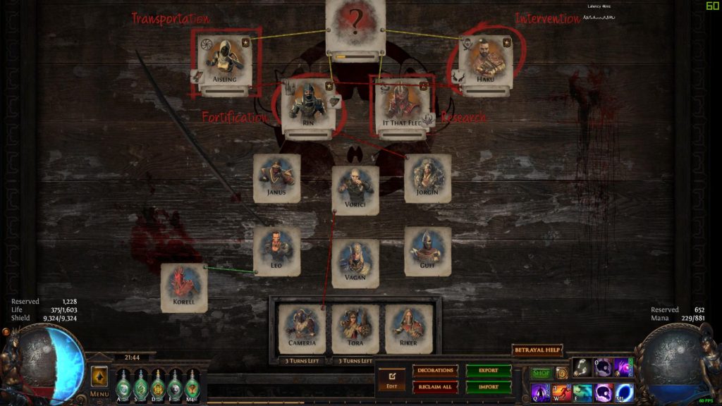Path of Exile Syndicate Board