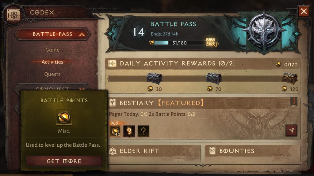 how to get battle pass points in Diablo Immortal