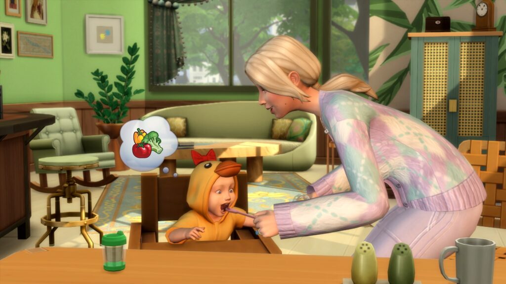 Infants stage in the Sims feeding