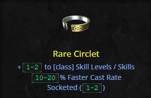 Rare Circlet (Skills-FCR-Sockets)